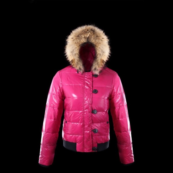 Moncler Breve Rosa Rossa Slash E Fur Cap Cappotti uscita